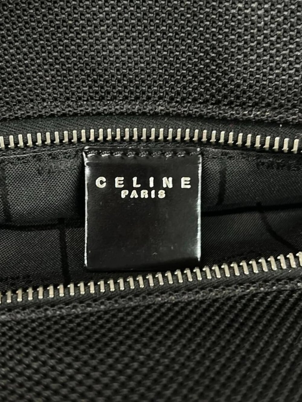 CELINE - Black Chemical Fiber Leather Handbag - Picture 9 of 12